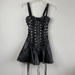 Dolls Kill Smoke Siren Lace Up Mini Dress Size XS